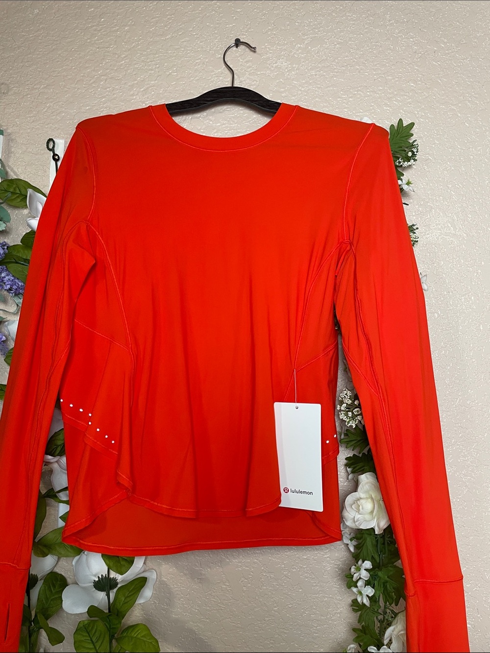 lululemon athletica Long Sleeve Performance Top in Bright Red